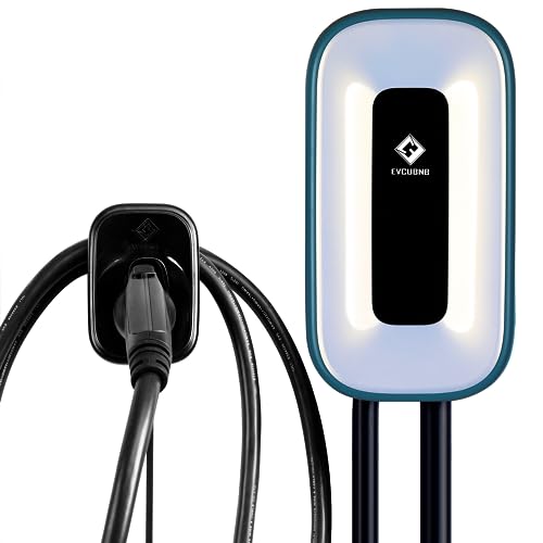 EV Charger Level 2, Ultra Compact, Up to 50 Amp Charging Station for Home, 240V EVSE, Indoor/Outdoor, 23Ft Cable Level 2 EV Charger