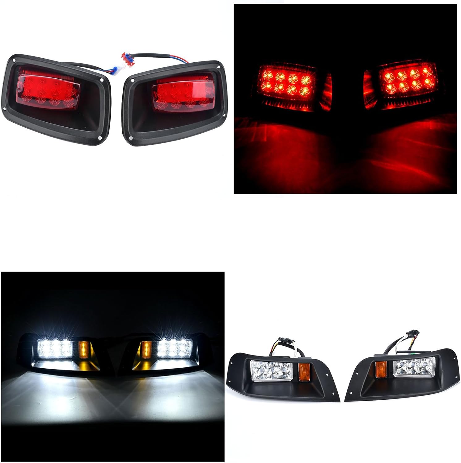 LED Headlight Tail Light Kit Compatible with EZGO TXT Golf Carts 1996-2013 12V Street Legal Light Kit with Turn Signal Wire Harness Compatible with