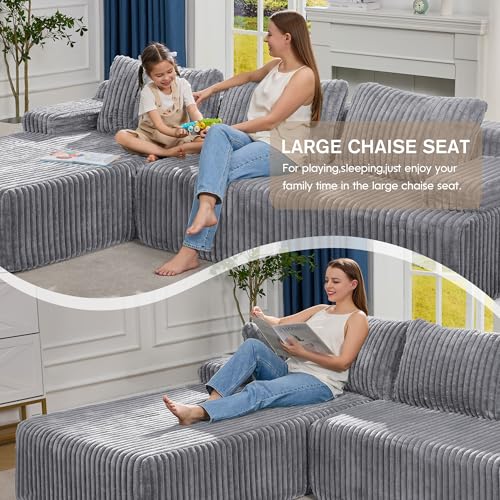 Modular Sectional Sofa Couches L-Shape Couch 3 Seat Modular Sofa Memory Foam Sectional Couches for Living Room
