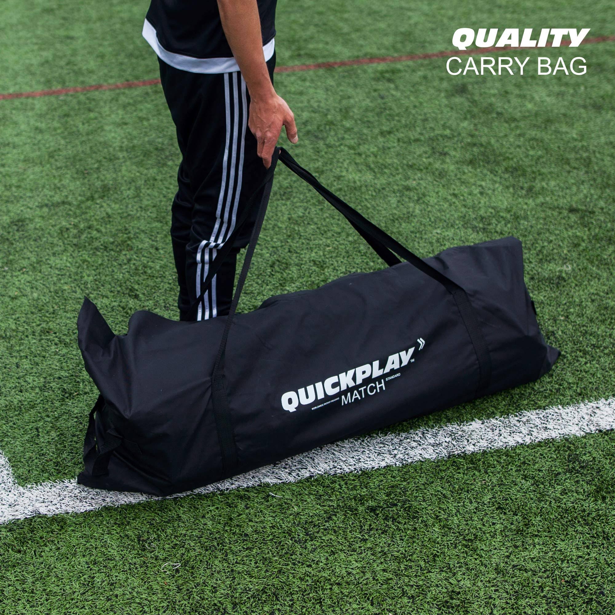 QUICKPLAY Pro Match-Fold Soccer Goal with Carry Bag [Single Goal] Professional Quality Fast Set-Up Soccer Goal, Folds Flat for S