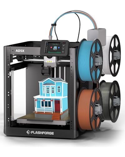 FLASHFORGE AD5X Multi-Color 3D Printer 4 Colors with IFS, Fully Auto Leveling FDM 3D Printer with Max 600mm/s High Speed Printing and Max 300&deg