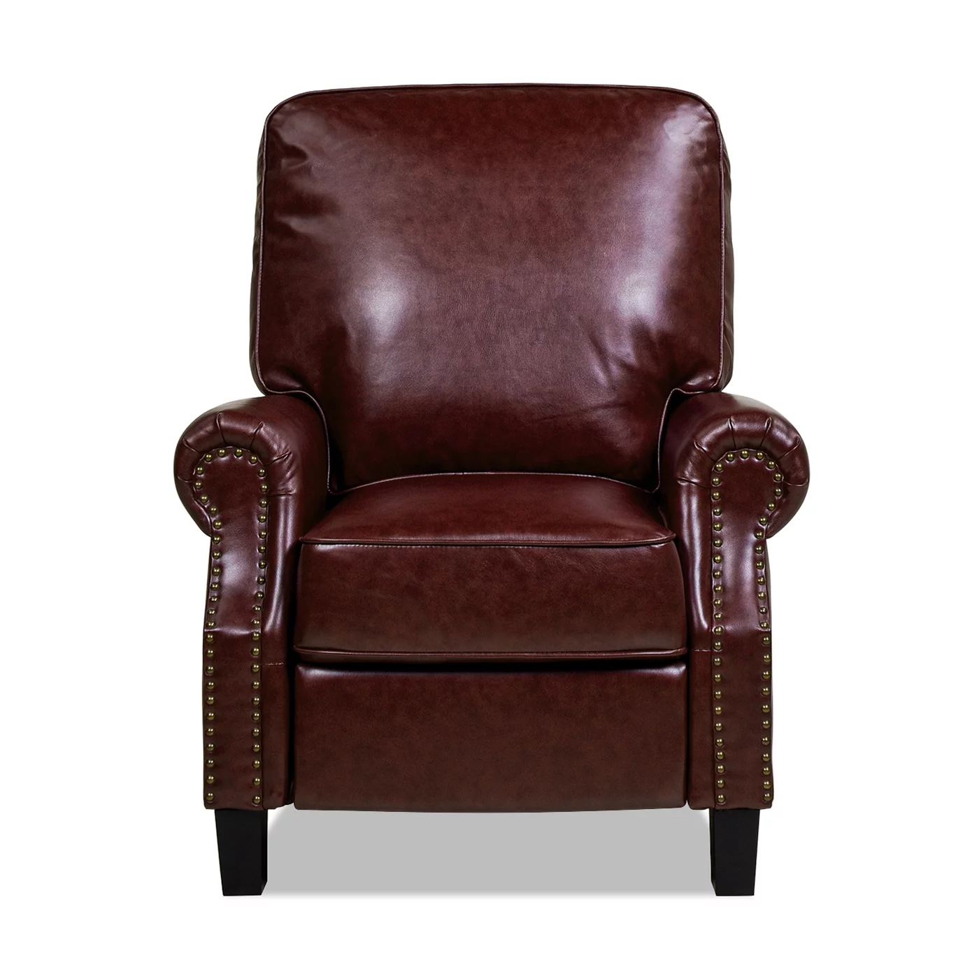 Charlie Design Auden 34" Manual Recliner Accent Chair, Heritage Red Bonded Leather
