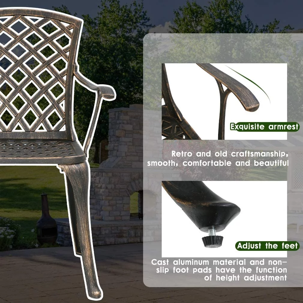 FDW Outdoor Dining Table Set Patio Dining Set Dining Chairs Set of 4 Wrought Iron Patio Furniture Outdoor Dining Set Patio Furniture Patio Chairs