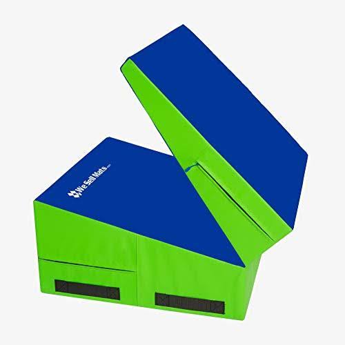 We Sell Mats Gymnastics Folding Incline Cheese Wedge Skill Shape Tumbling Mat, Small/24x22x34x22x14