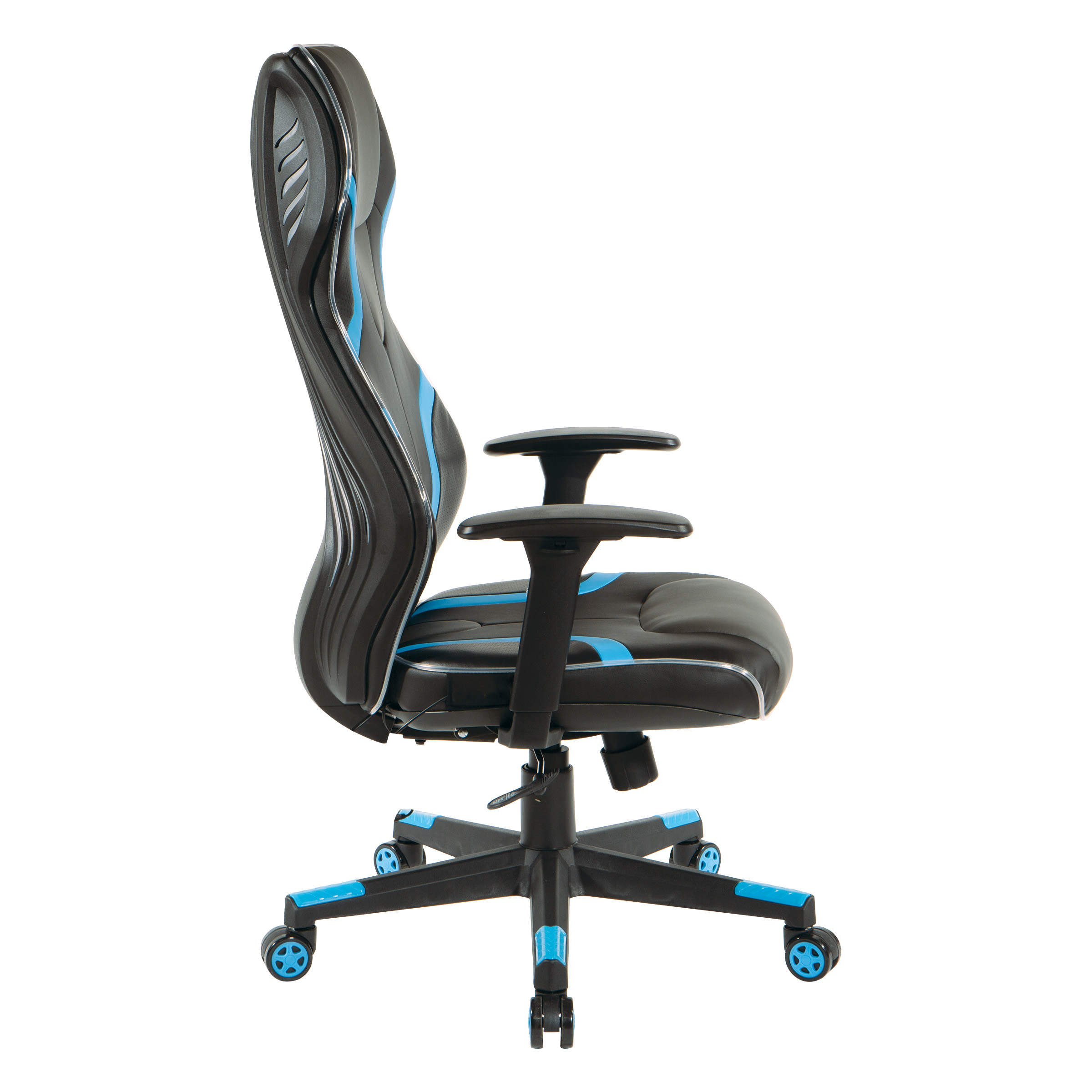 OSP Home Furnishings Lumbar Support & Adjustable Swivel Gaming Chair, Gray