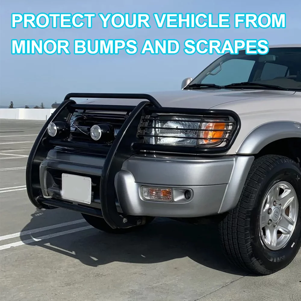 Kojem Front Bumper Protector Headlight Brush Guard Grille for 1999-2002 Toyota 4Runner Modular Black Steel