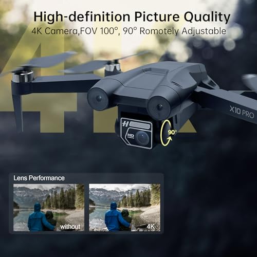 CHUBORY X10 PRO GPS Drone with Camera for Adults 4K UHD, 90 Min Long Flight Time,3280 FT Long Control Range, Auto Return, Follow Me, Brushless Motor