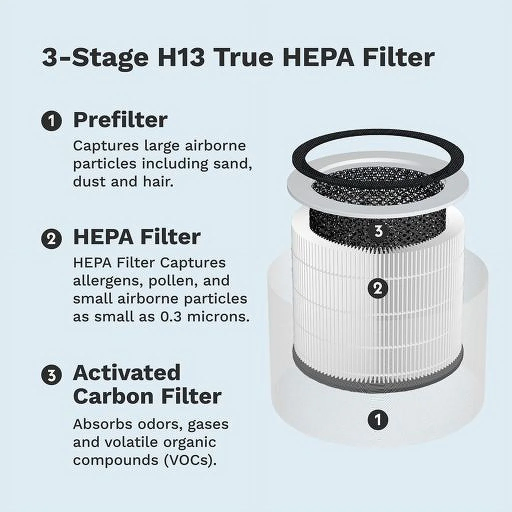 DH Lifelabs Sciaire + HEPA Air Purifier | Ions Actively Clean & Deodorize Air | Eliminates 99.97% of Bacteria & Viruses | H13 HEPA Purifier Filter