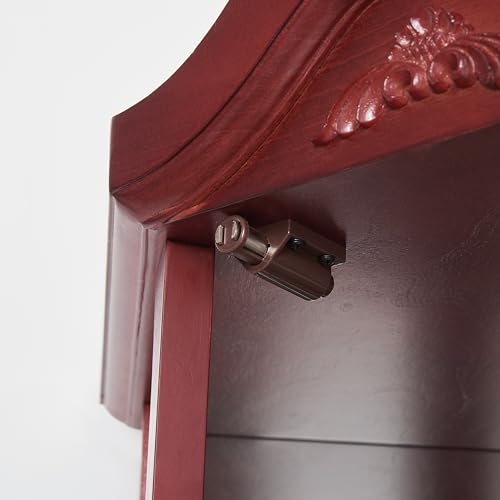 Dolonm Corner Curio Cabinet, Corner Display Cabinet, Curio Cabinet with Doors, Adjustable Shelves, Light (Included), Corner Liquor Cabinets