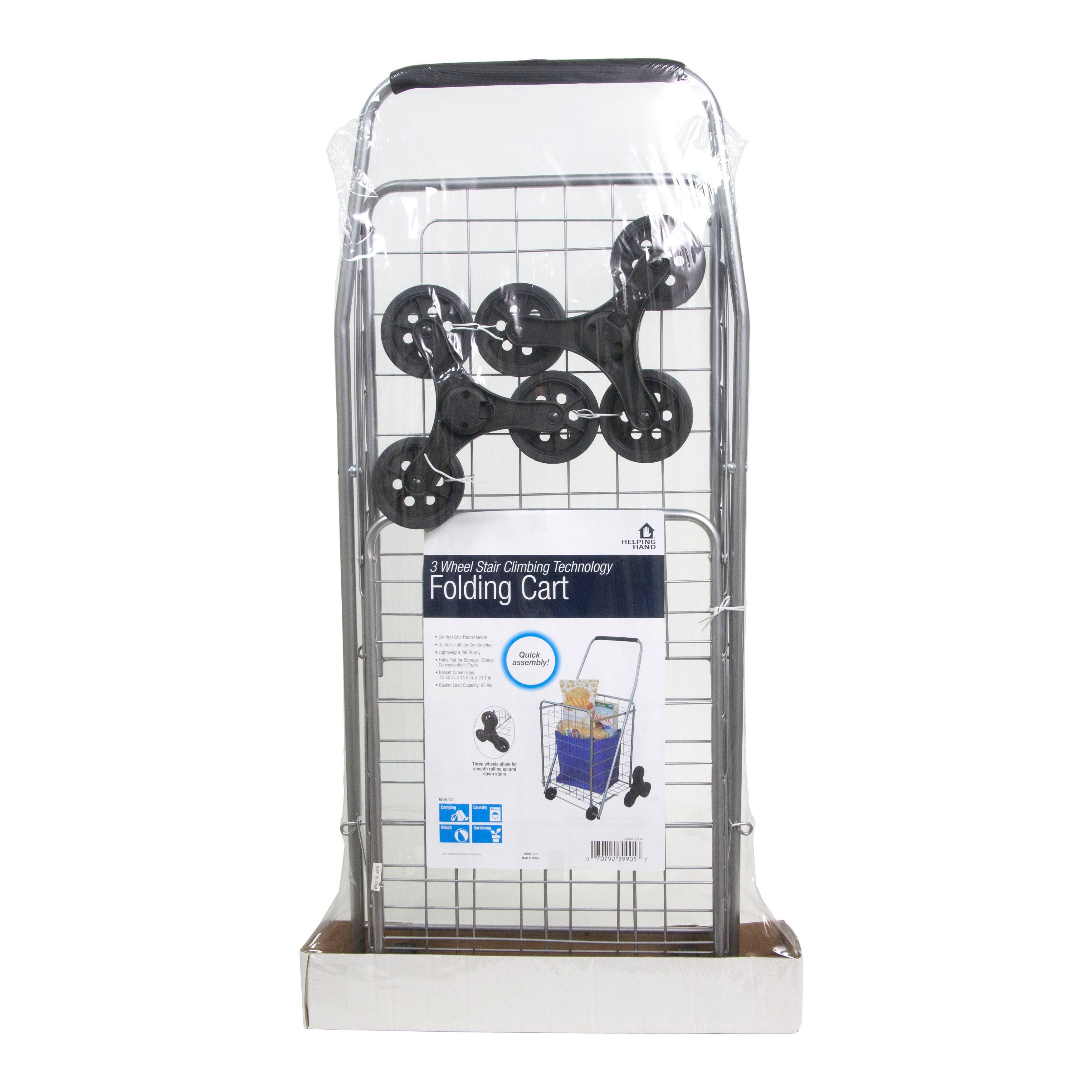 Helping Hand - 3-Wheel Stair-Climbing Folding Cart - Silver