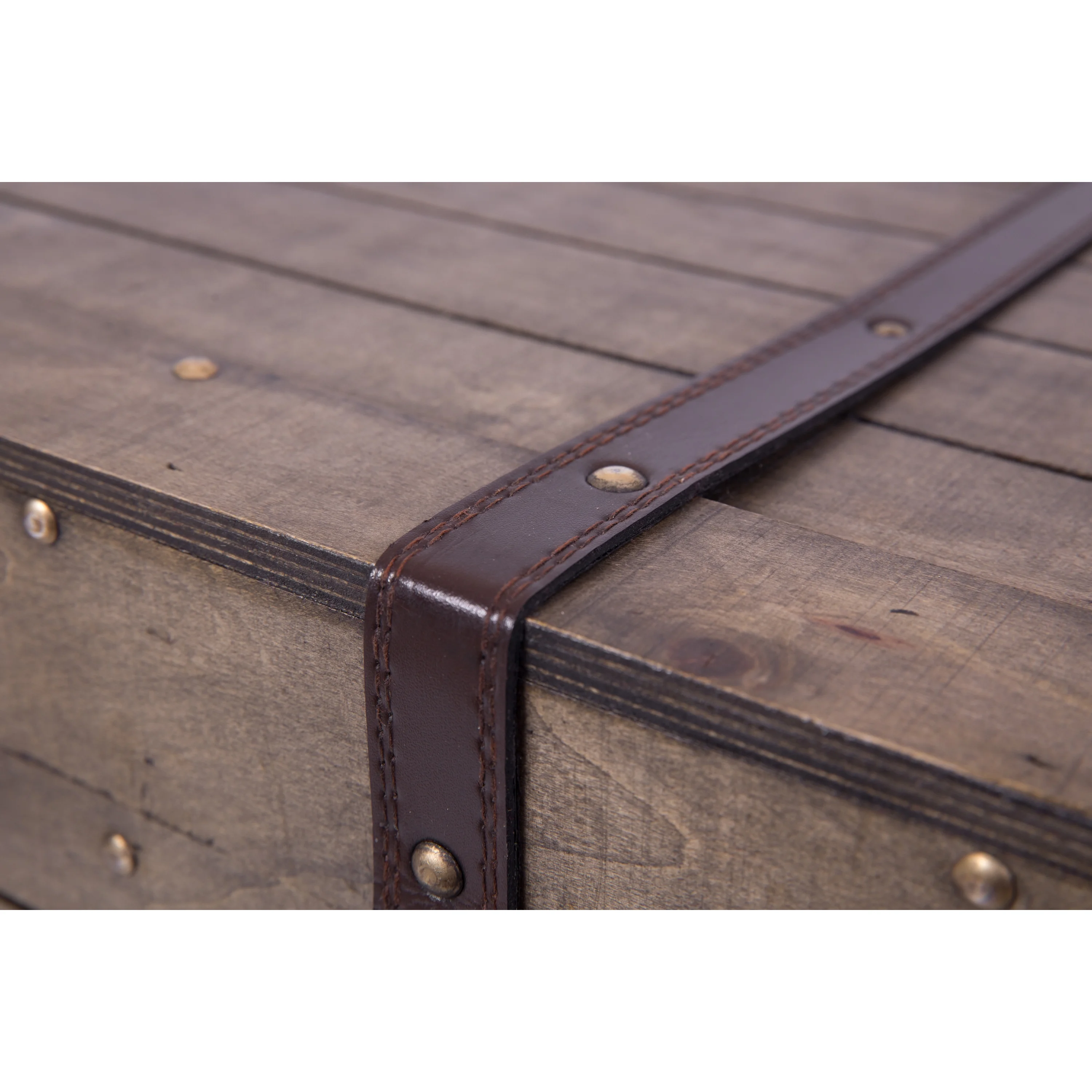 Old Fashioned Large Natural Wood Storage Trunk and Coffee Table