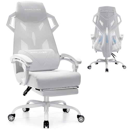 GTPLAYER Gaming Chair, Computer Chair with Mesh Back, Ergonomic Office Chair with Footrest