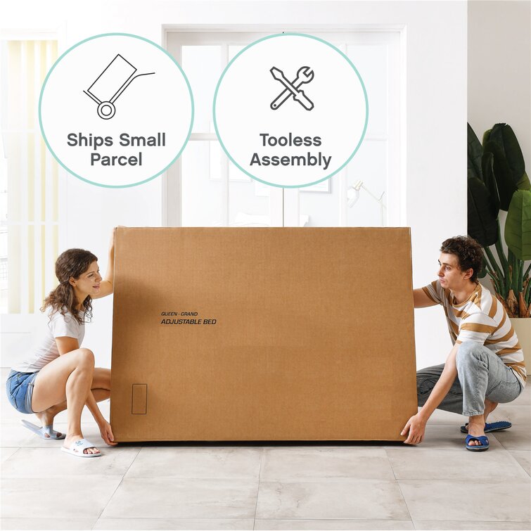 【Furniture】 Sleep 15" Massaging Zero Gravity Adjustable Bed with Wireless Remote