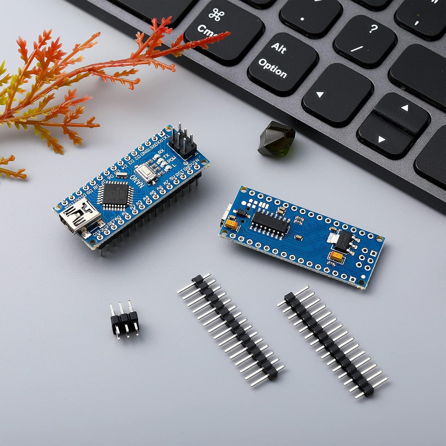 Weewooday 6 Pieces Nano Board V3.0 ATmega328P Without Cable Compatible with Arduino Nano V3.0 with Pin Headers Pin Unsoldered