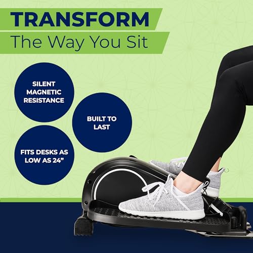 DeskCycle Ellipse Leg Exerciser - Under Desk Elliptical Machine and Foot Pedal Exerciser - Leg Exerciser While Sitting