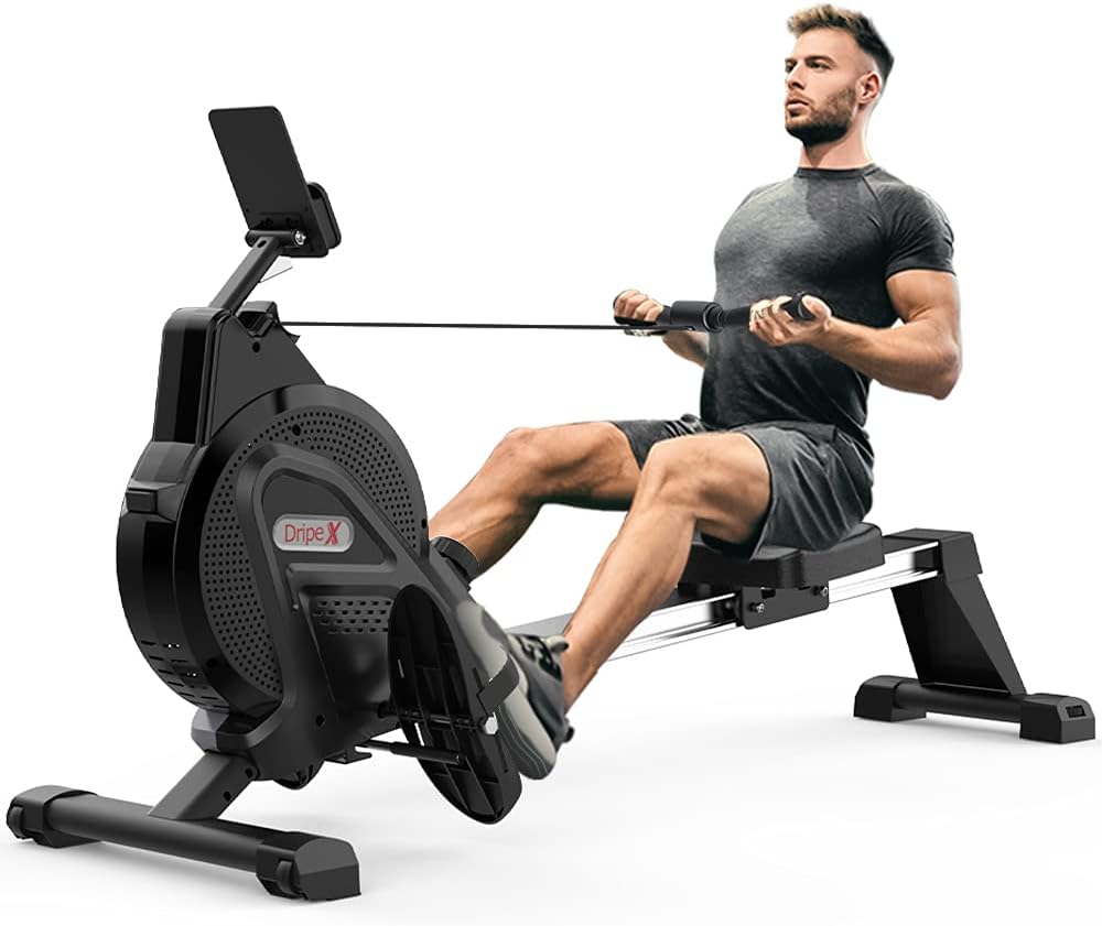 Dripex Magnetic Rowing Machine for Home Use Rower for Home Gym & Cardio Training Indoor with Aluminum Track