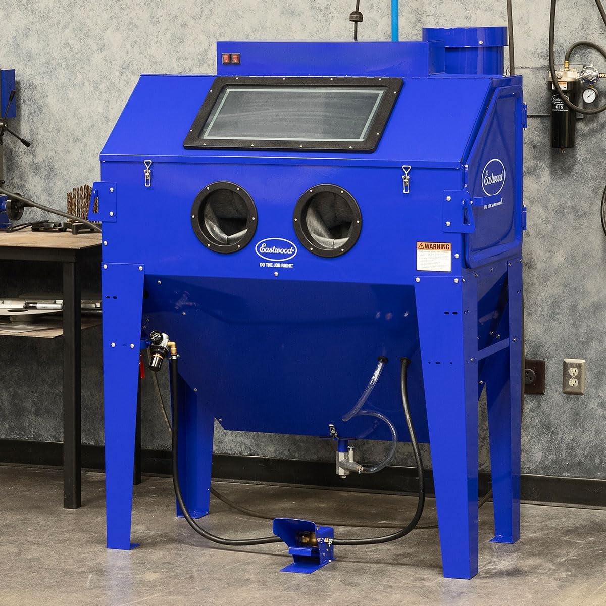 Eastwood B120 Sand Blasting Cabinet Kit | Heavy Duty Steel Sand Blaster Media Cabinet for Paint Removal, Metal Restoration, Rust Removal