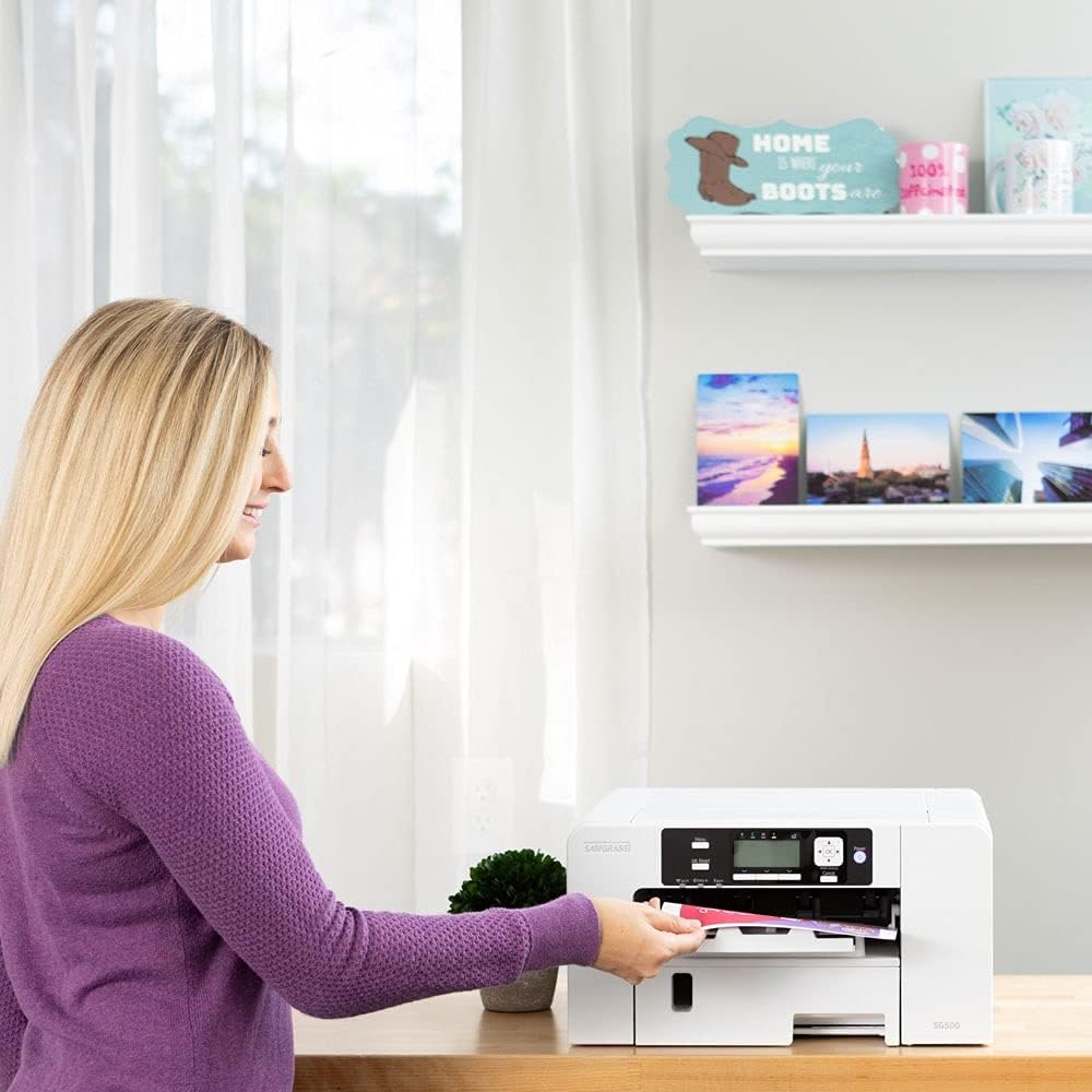 Sawgrass UHD Virtuoso SG500 Sublimation Printer Starter Bundle with Inks, Sublimax Paper, 3 Tapes