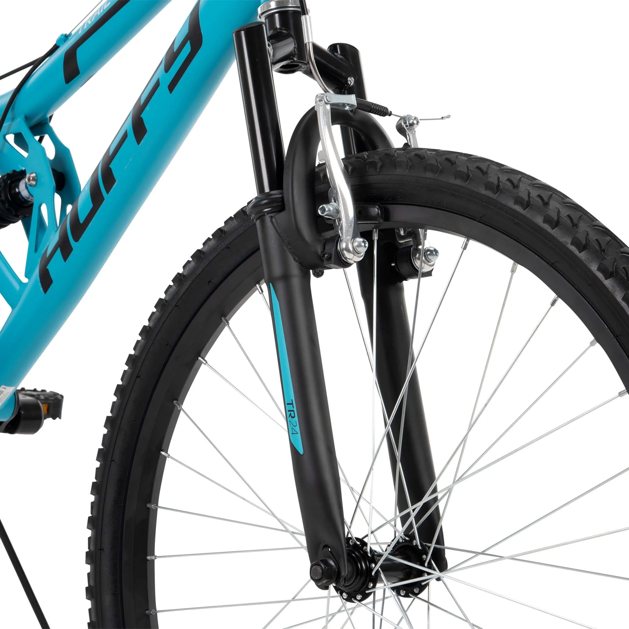 Huffy 24 Trail Runner Girls Full Suspension Mountain Bikes, Ages 12+ Years, Teal Blue