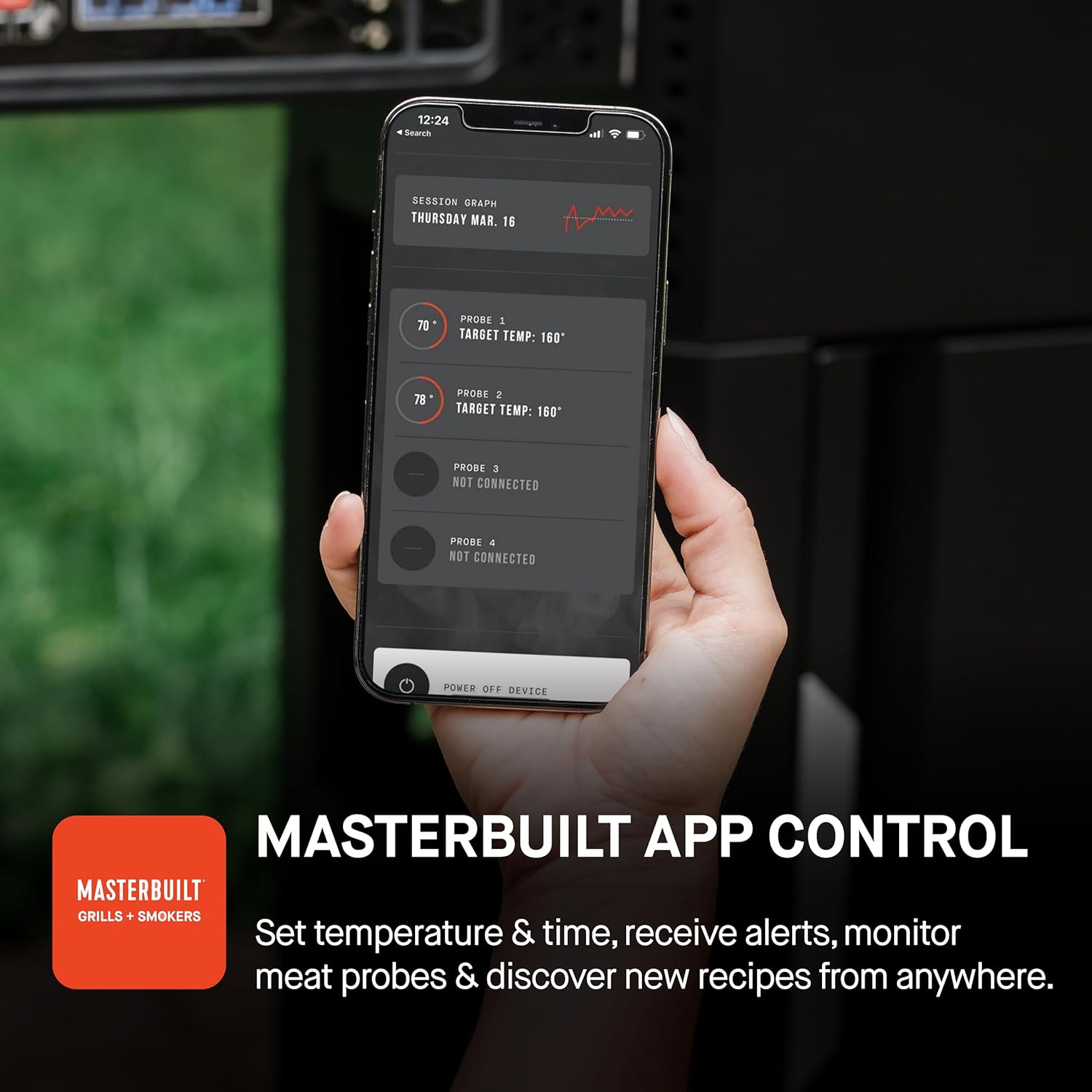 Masterbuilt AutoIgnite 545 Digital Charcoal Grill and Smoker Combo for Easy Grilling, Digital Control, App, Sear Plate