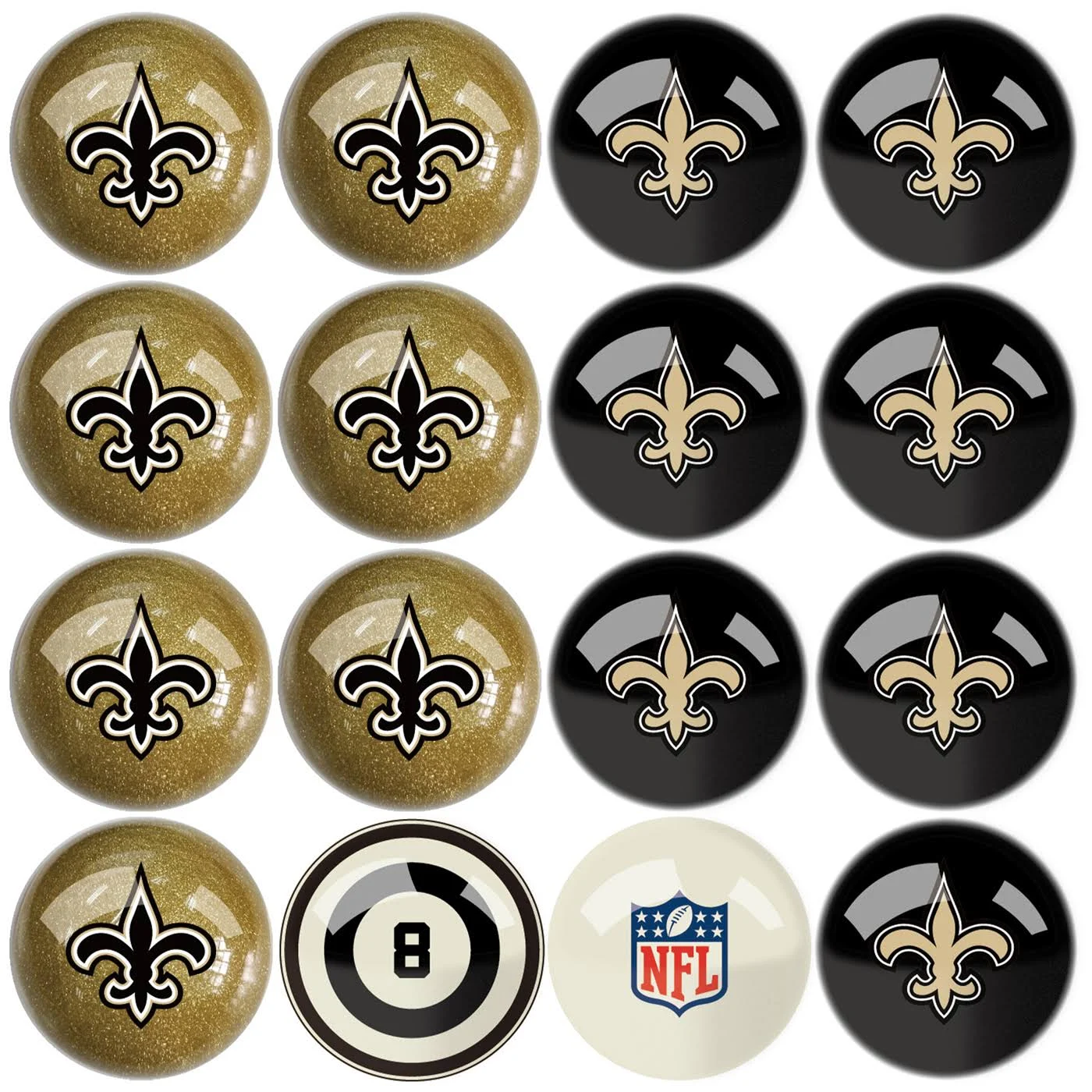 Imperial New Orleans Saints Billiard Ball Set with Numbers