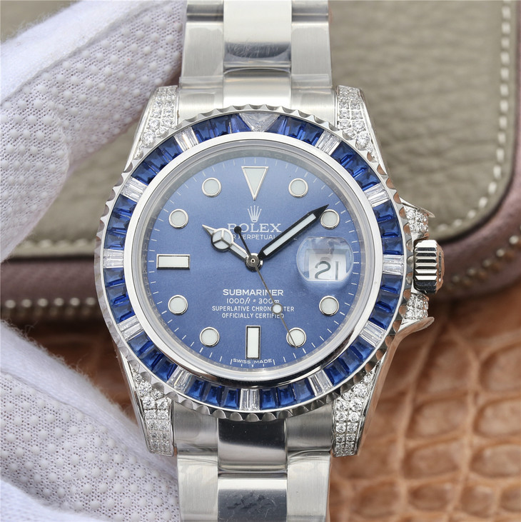 Submariner Silver Blue Diamond 40mm