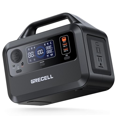 GRECELL Portable Power Station 300W, 230Wh LiFePO4 (LFP) Battery, 1.5hrs Fast Charging, 2 Up to 300W(Peak 600W) AC Outlets