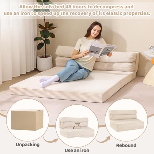 Folding Sofa Bed, Convertible Sleeper Chair with Pilow Foldable Matress