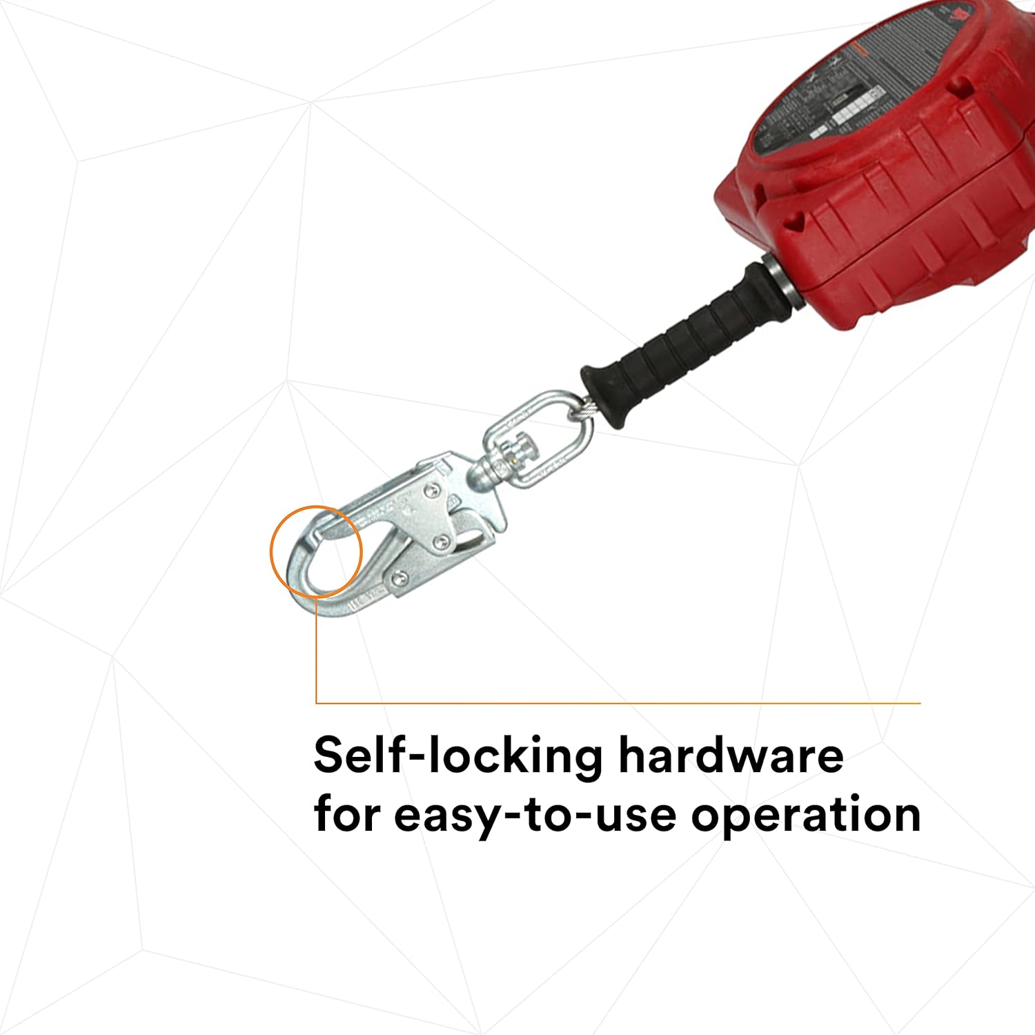 3M Personal Protective Equipment Protecta Rebel, 3590500 Self Retracting Lifeline, 33-Feet Galvanized Cable, Thermoplastic Housing, Carabiner