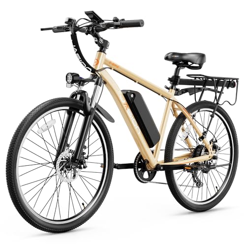 Jasion EB5 Electric Bike for Adults with Peak 500W Brushless Motor, 40Miles 20MPH Commuting Electric Mountain Bike with 360Wh Removable Battery