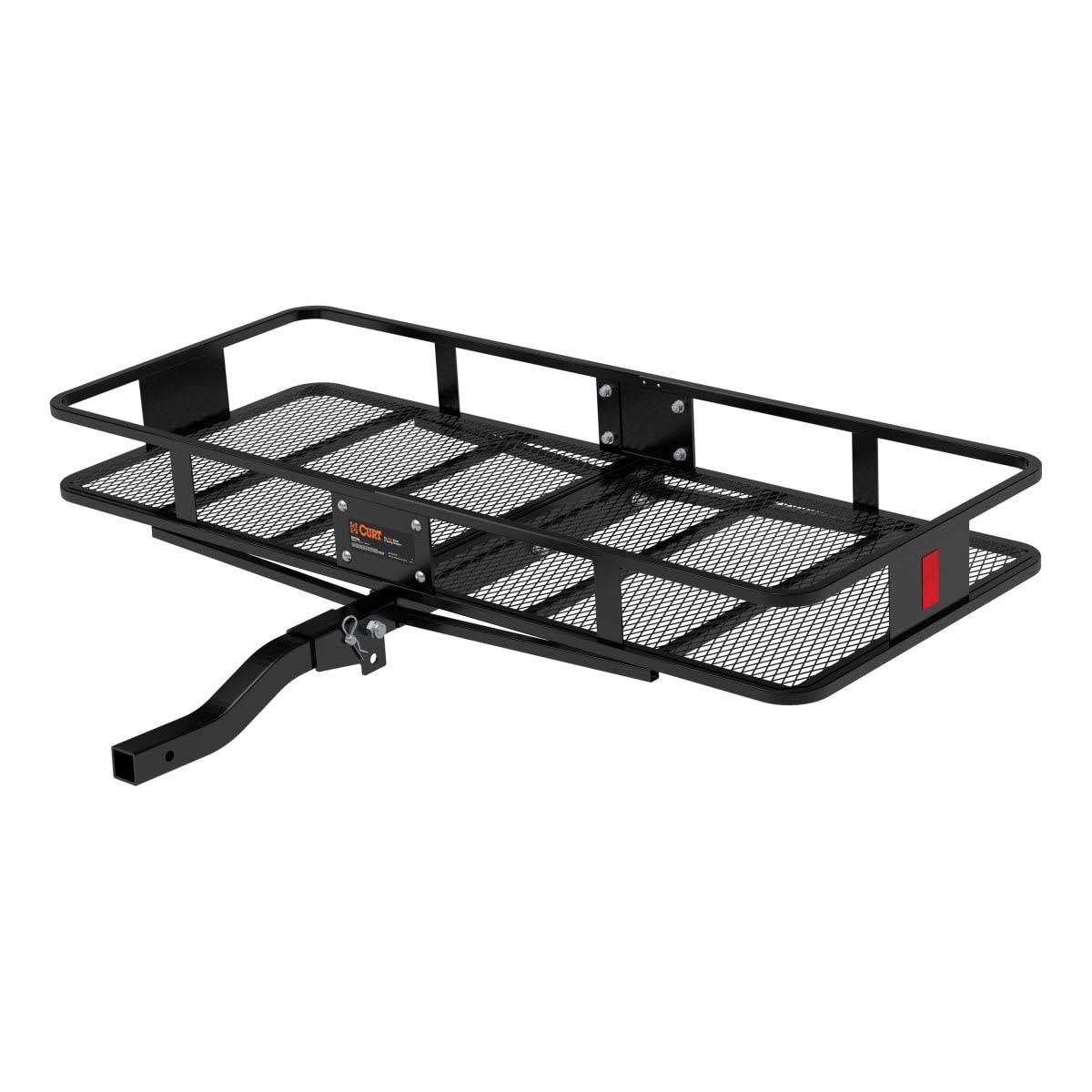 Curt Vehicle Folding Mounting Basket Style Cargo Carrier, Black, 24