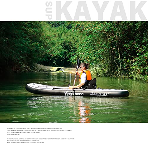 10.2'x35''x8'' Inflatable Kayak with Detachable Seat, SUP-Kayak Set Includes Hand Pump/Aluminum Oar/Backpack