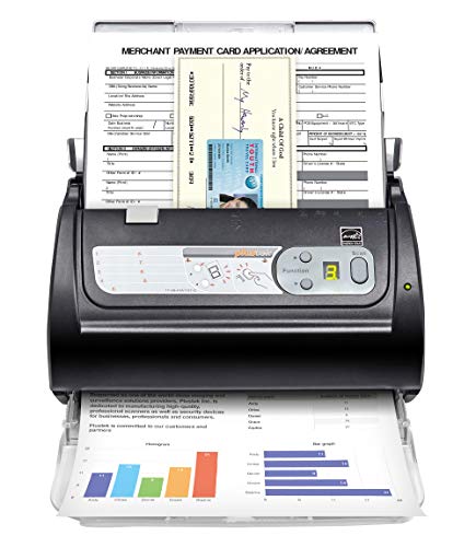 Plustek PS188 High Speed Double-Sided Color Document Scanner, with Automatic Document Feeder (ADF), 30 Pages Per Minute, Support Windows 7/8/10/11