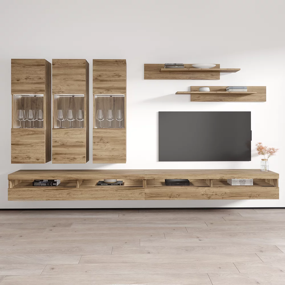 Fly E2 35TV Wall Mounted Floating Modern Entertainment Center