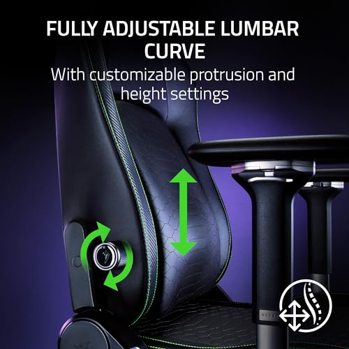 Razer Iskur V2 Gaming Chair: Adaptive Lumbar Support - Adjustable Lumbar Curve - High Density Foam Cushions