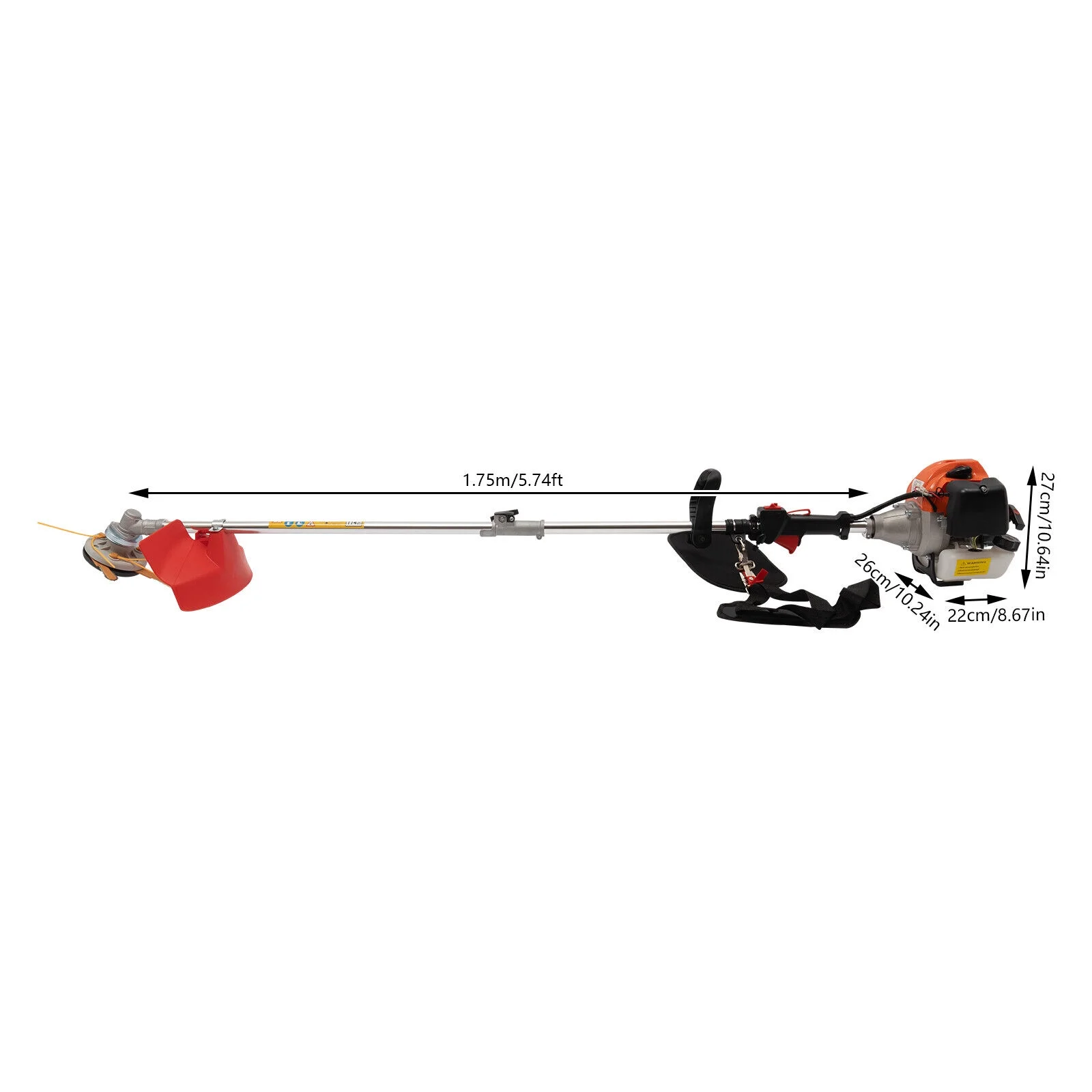 ZhdnBhnos 26/33/43CC Gas Powered Weed Whacker with 2 Blade Heads 2 Stroke Grass Hedge Trimmer Lawn Edger Cutter Weed Eater - Radiant Selections
