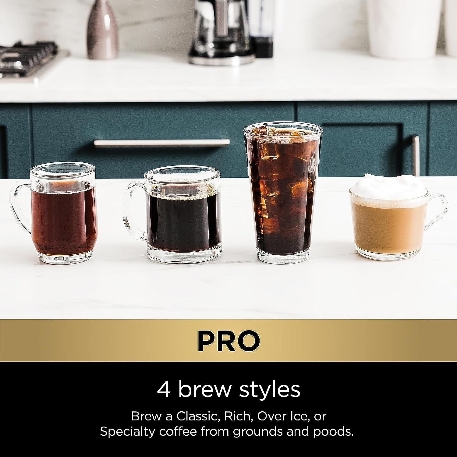 Ninja CFP201 DualBrew System 12-Cup Coffee Maker, Single-Serve for Grounds & K-Cup Pod Compatible, 3 Brew Styles, 60-oz. Water Reservoir & Carafe