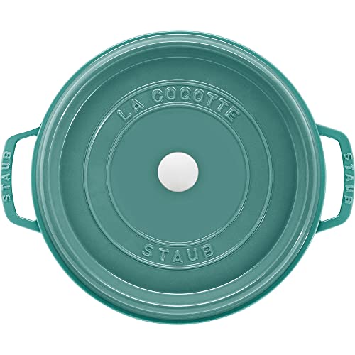 STAUB Cast Iron Dutch Oven 5.5-qt Round Cocotte, Made in France, Serves 5-6, Black Matte