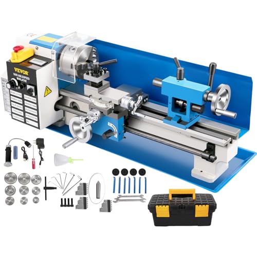 VEVOR Mini Metal Lathe, 7"x14", 550W Variable Speed 2250 RPM Metal Lathe