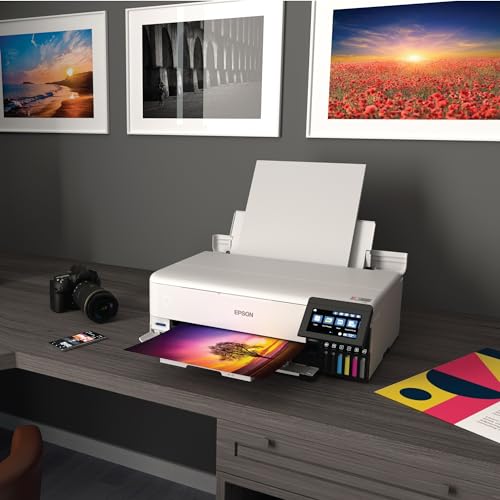 Epson EcoTank Photo ET-8550 Wireless Wide-Format All-in-One Supertank Printer with Scanner, Copier, Ethernet and 4.3-inch Color Touchscreen, Large