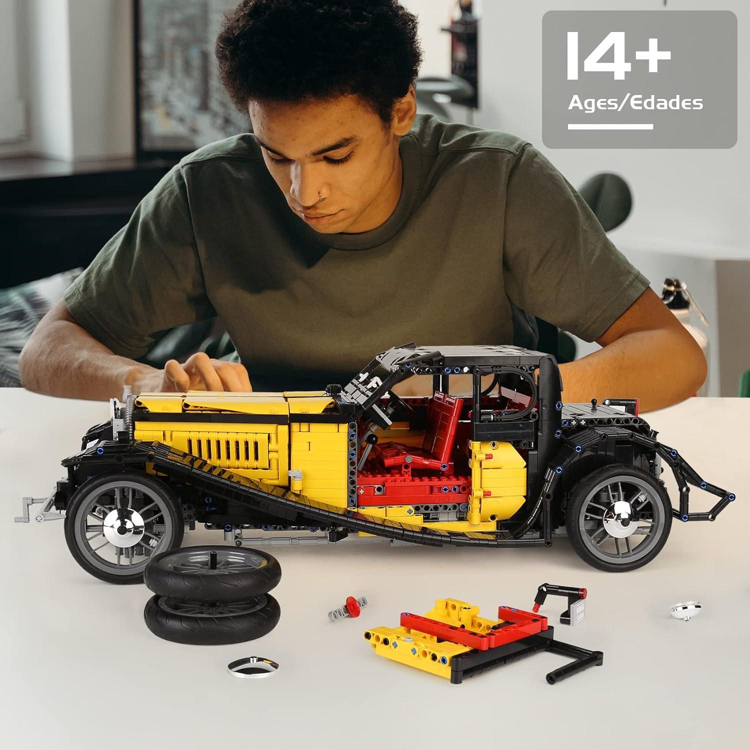 Mould King 13080 50T Classic Car Building Kits, MOC Building Blocks Set Model to Build