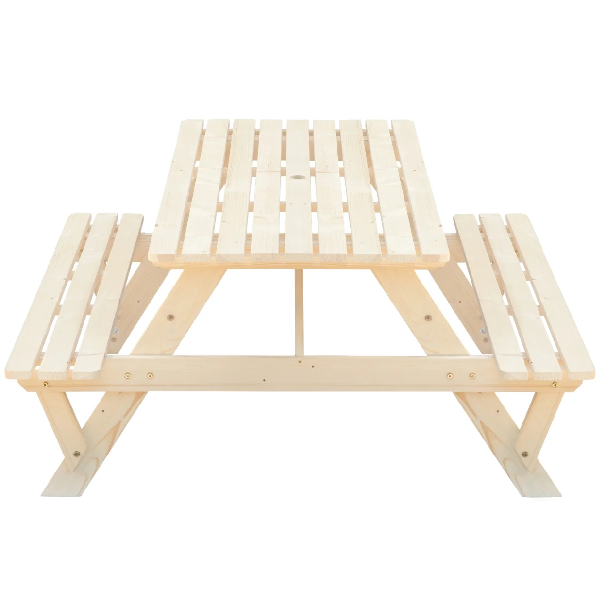 Outdoor Wooden Patio Deck Garden 6-Person Picnic Table, for Backyard, Garden