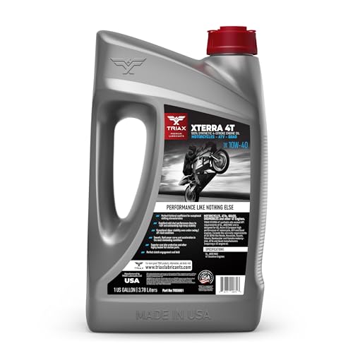 Triax XTerra 4T 10W-40 Full Synthetic Ester VTWIN Motorcycle Oil, Enhanced and Friction Modified JASO MA-2 API SN, SL, SM