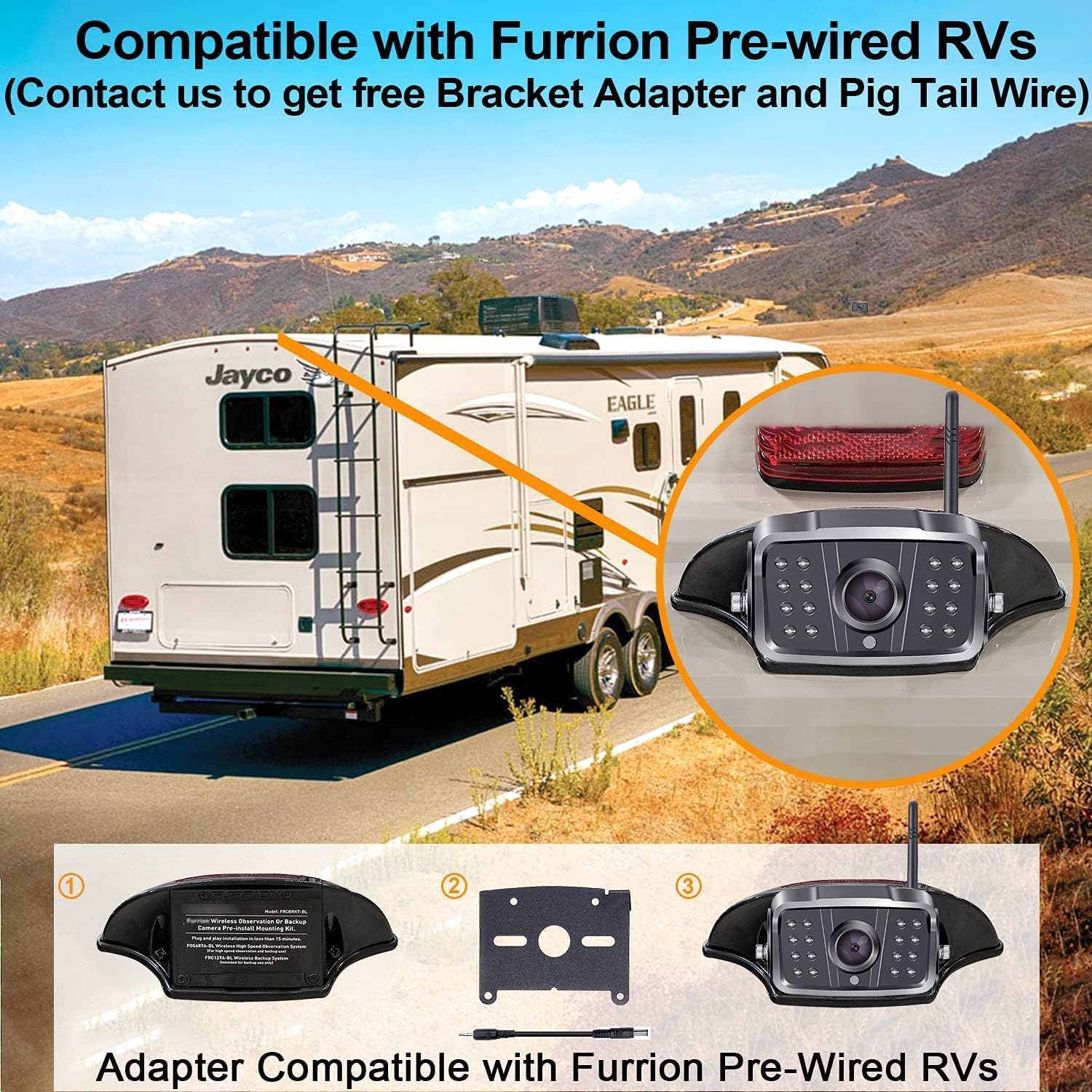 Wireless Backup Camera for RV HD 1080P 2 Rear View Camera 7���� DVR Touch Key Monitor Stable Digital Signals