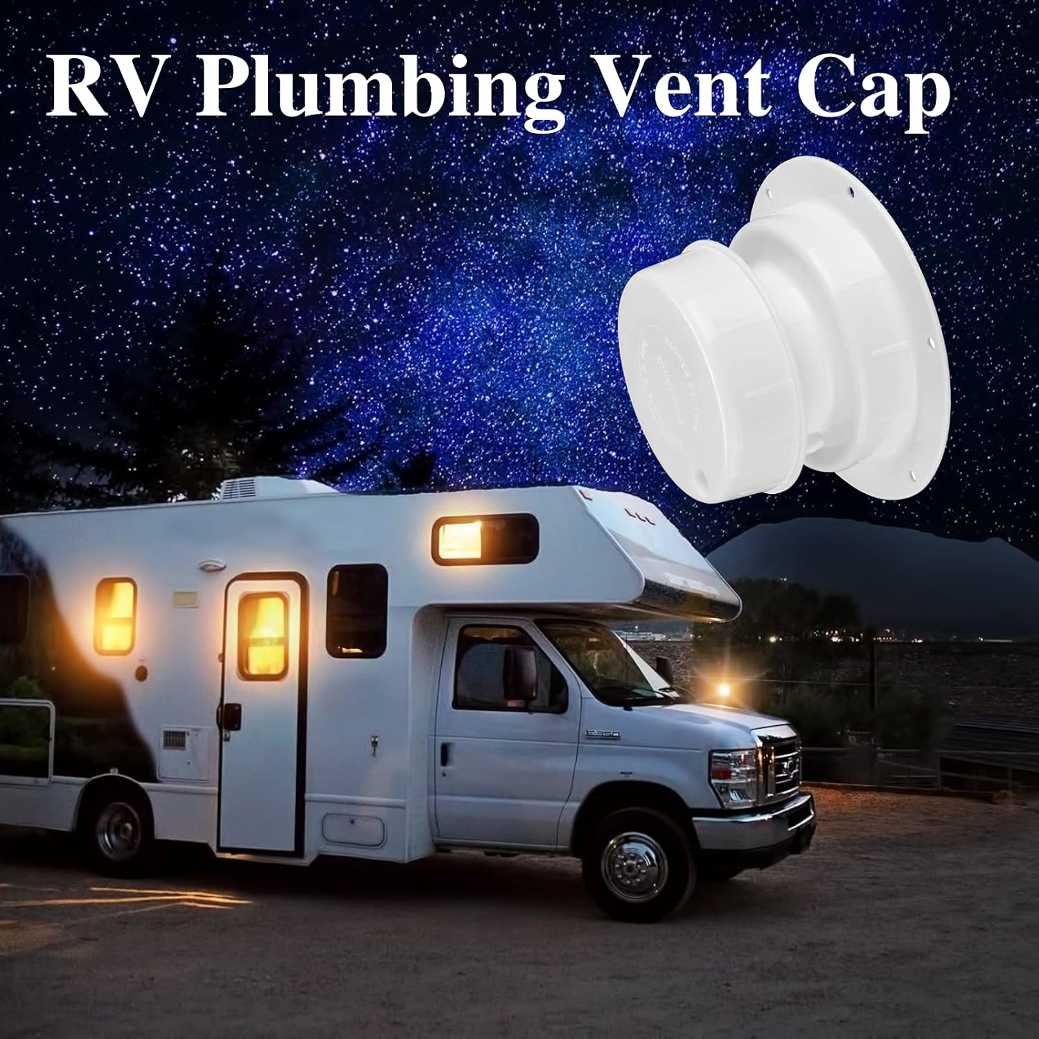 RV Plumbing Vent Caps - Camper Vent Cap Replacement for RV Trailer Camper Motorhome, RV Roof Sewer Vent Cover Caps Kit for 1 to 2 3/8 Inch Pipe