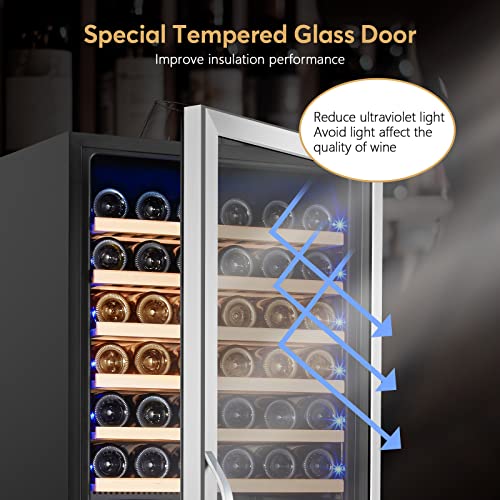 Cigar Electric Humidor, 35L 250 Counts Large Capacity Thermostatic Electric Cigar Cooler Cabinet with Digital LED Screen, Safety Lock