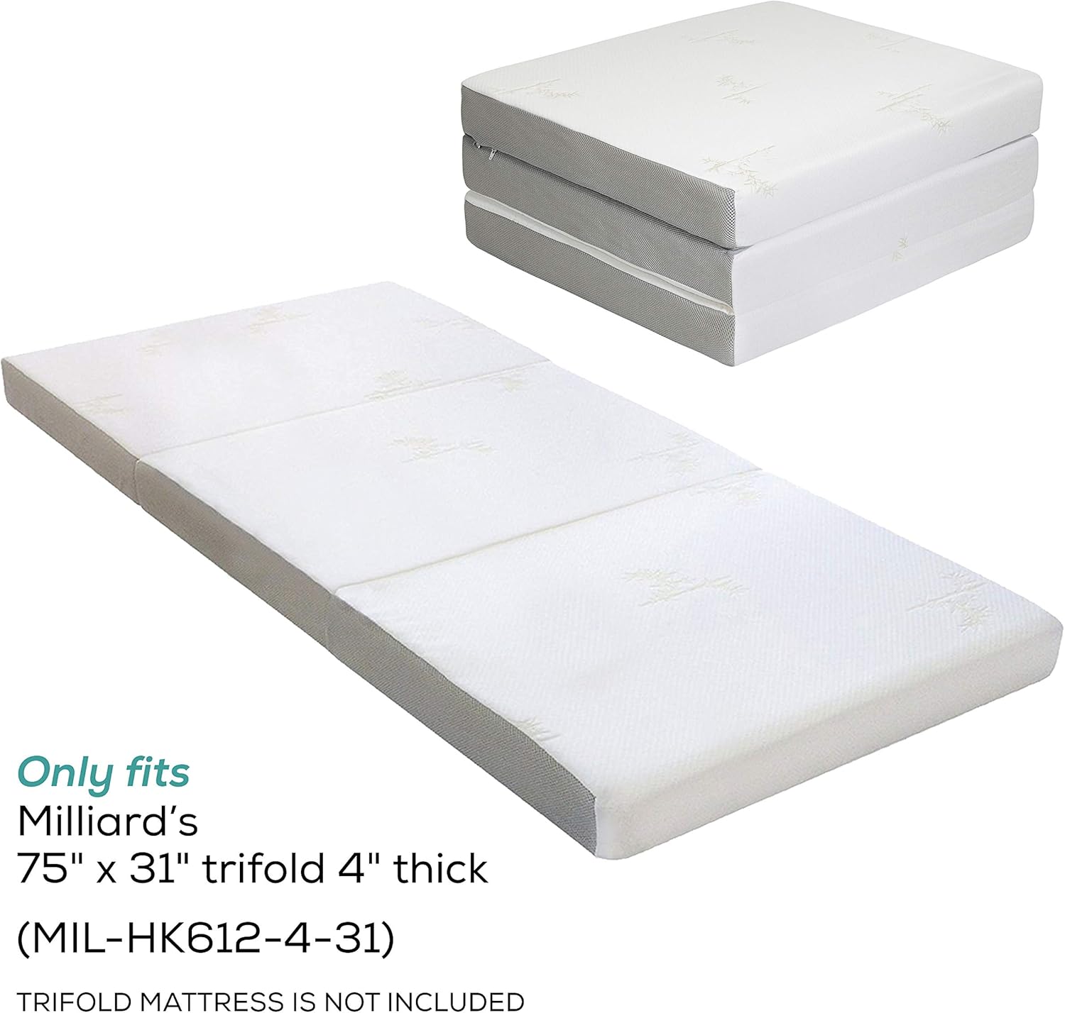Carry Case for Milliard Tri-Fold Mattress 4 inch Queen (Does Not Fit 6 inch)