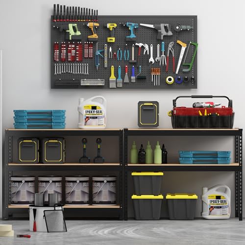 PrimeZone 2 Pack Storage Shelves 48" x 24" x 72" - 5 Tier Heavy Duty Adjustable Garage Storage Shelving