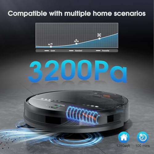 Robot Vacuum and Mop, Mapping Robotic Vacuums Cleaner with LiDAR Navigation Smart & Strong Suction, WiFi/App/Alexa/Voice Control, Obstacle Avoidance