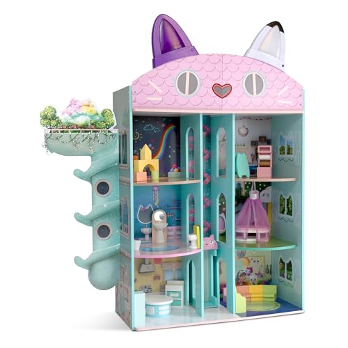 Gabby’s Dollhouse Purrfect Playhouse by Delta Children – Features Sounds & Light Up Ears - Includes 20 Accessories - Fits 8-inch Dolls